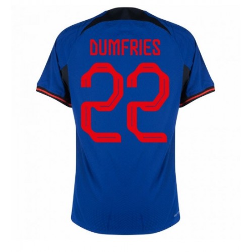 Nizozemska Denzel Dumfries #22 Gostujuci Dres SP 2022 Kratak Rukav